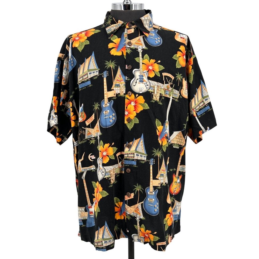 Koko Island Hawaiian Shirt Mens‎ Size XXXL Electric Guitars Rock & Roll Retro